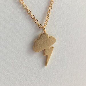 Jewelry necklace pendant with chain cloud thunderstorm minimalist dainty new